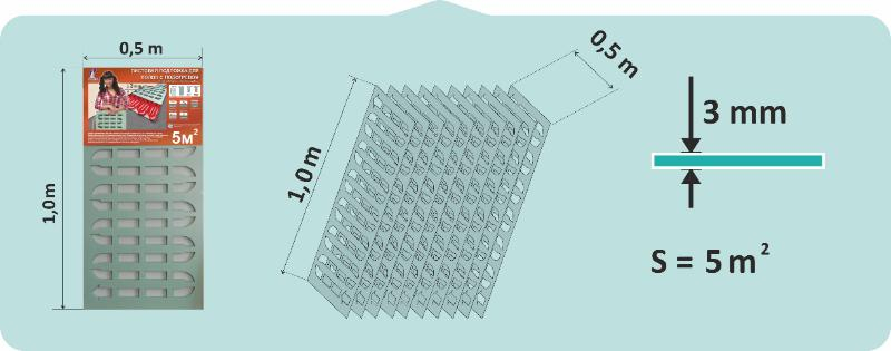 Placă suport cu perforații,  pentru podea caldă, 3 mm ♔ SUPERPREȚ!