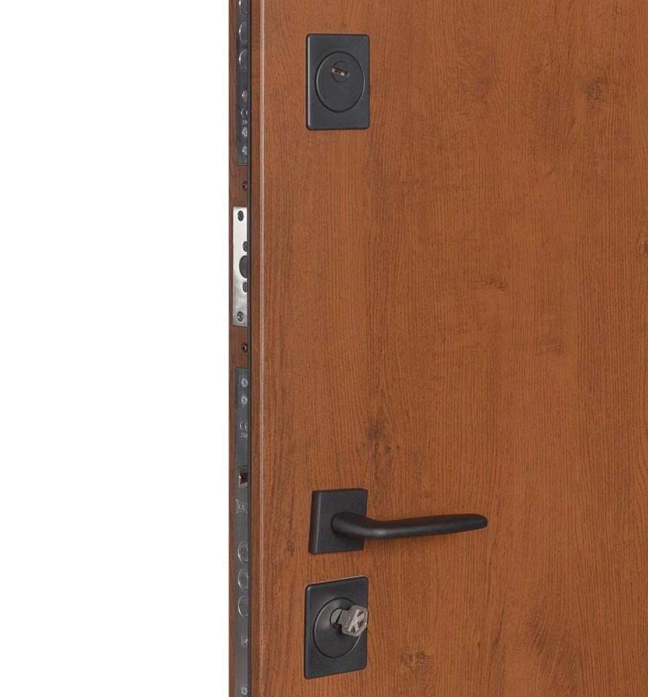 Ușă de exterior Termo House 710 / 265  Stejar bronze / Nuc natural 1200