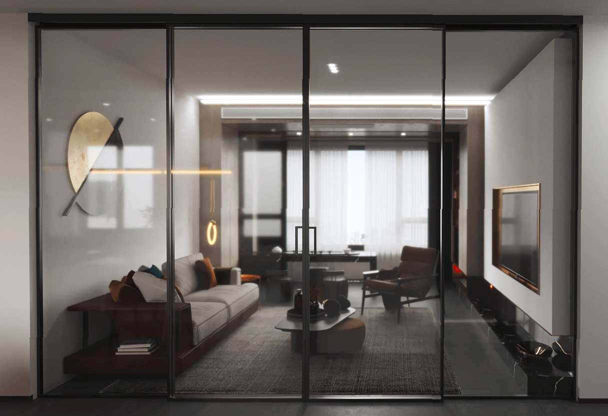 Раздвижная перегородка из 4 створок