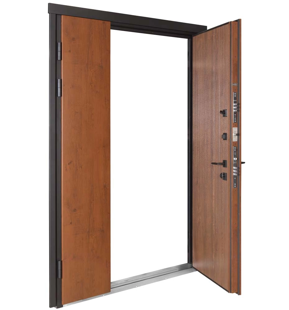 Ușă de exterior Termo House 710 / 265  Stejar bronze / Nuc natural 1200