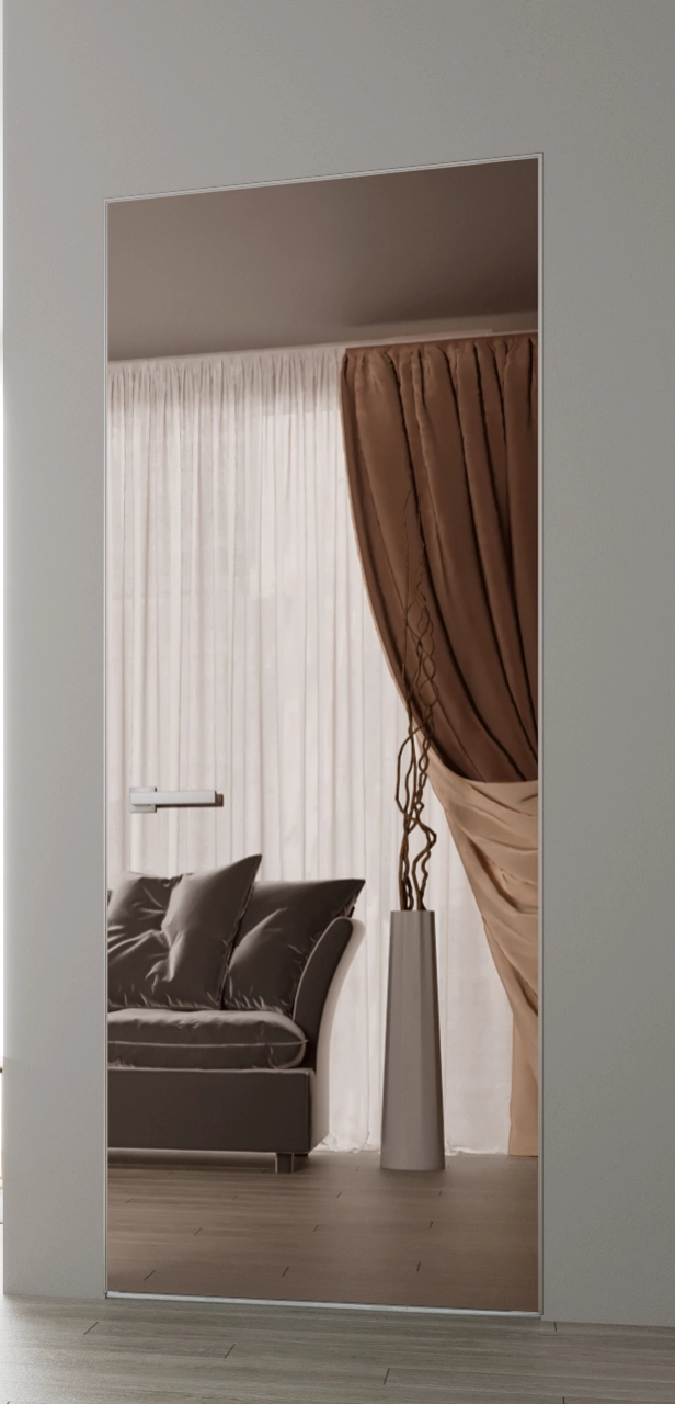 UȘĂ LA SUPER PREȚ!! • UȘĂ FILOMURO •  MIRROR BRONZE (oglindă bronz)/RAL 9003 (alb semnal)/L/1905x700/ȘAMPANIE/revers/WC