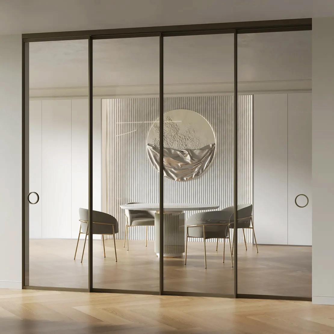 Раздвижная перегородка из 4 створок