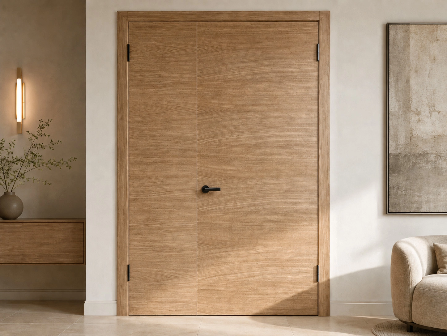 Ușă de interior OPTIMA înălțime 2300 mm (monobloc pentru pereți de 100–130 mm, cu pervaz inversat, fără captușeală))