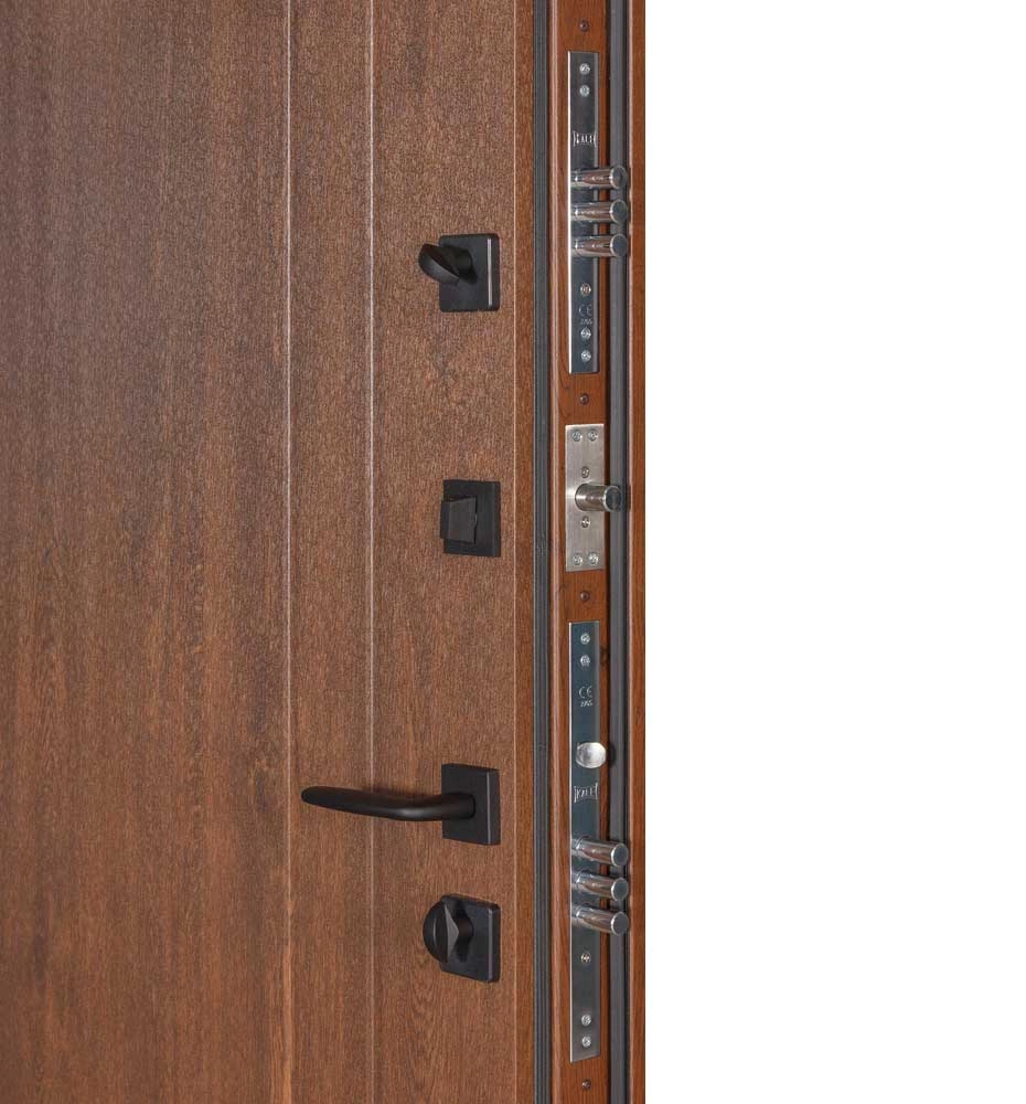 Ușă de exterior Termo House 710 / 265  Stejar bronze / Nuc natural 1200