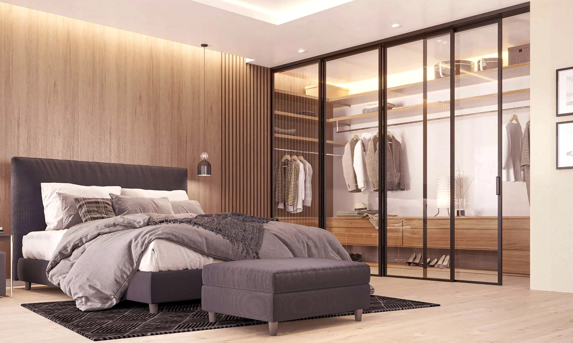 Perete cu 5 desparțituri glisante