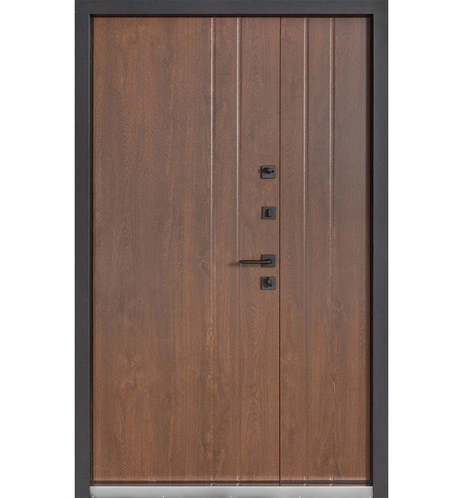 Ușă de exterior Termo House 710 / 265  Stejar bronze / Nuc natural 1200