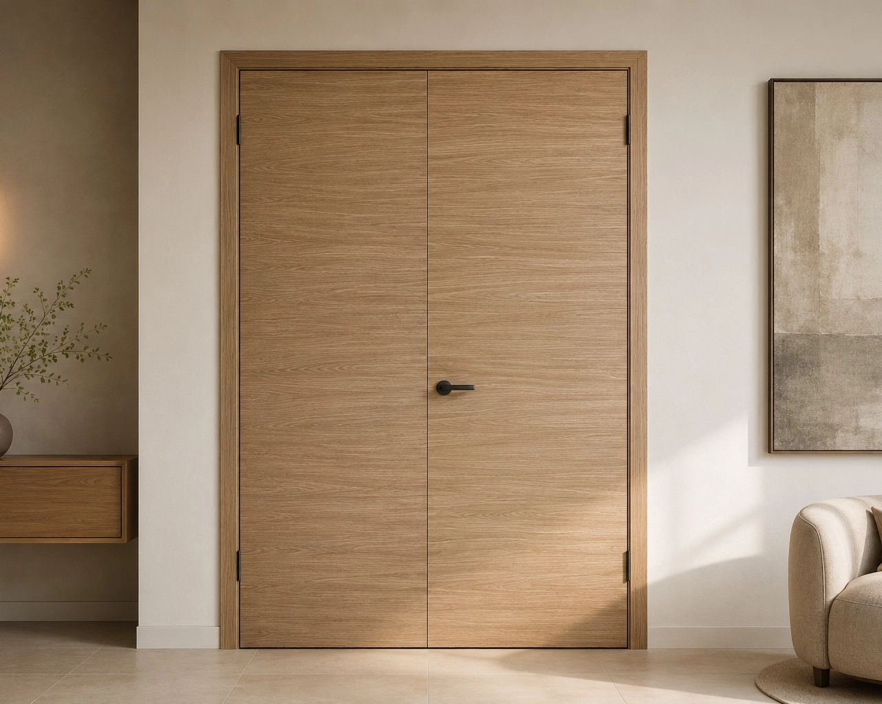 Ușă de interior OPTIMA înălțime 2300 mm (monobloc pentru pereți de 100–130 mm, cu pervaz inversat, fără captușeală))