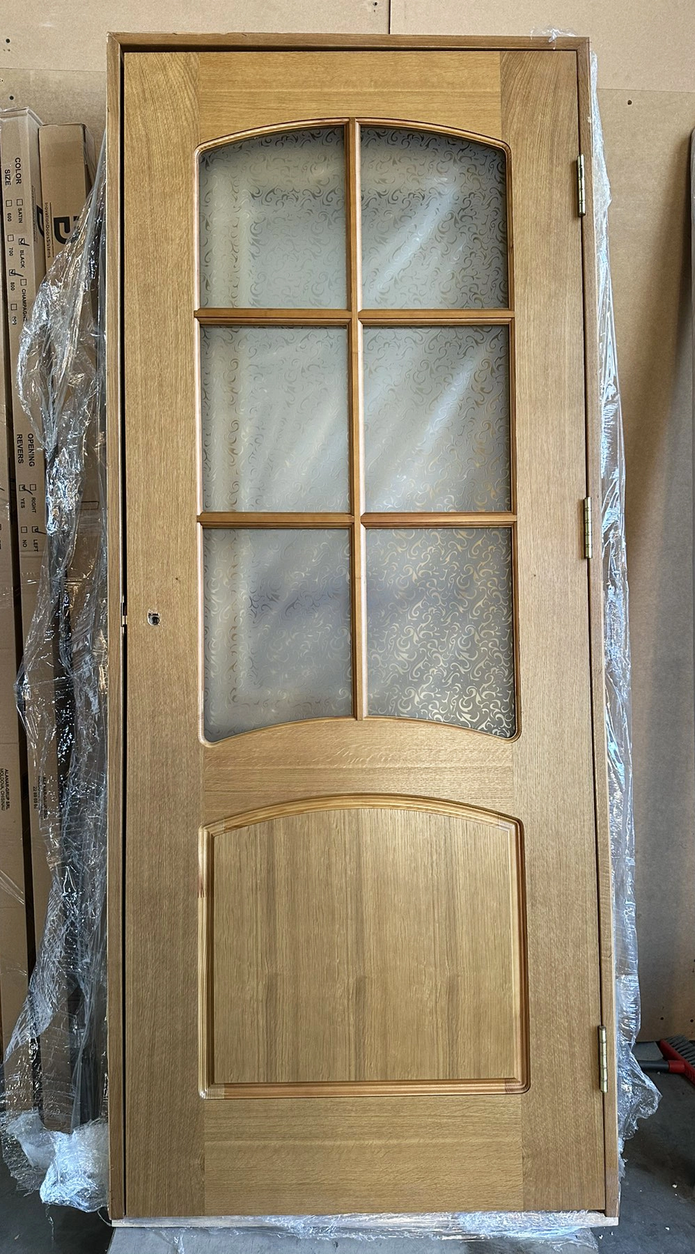 РАСПРОДАЖА ВИТРИНЫ!  НАПОЛЕОН светлый дуб со стеклом (дверь в сборе - комплект в описании) Открывание - правое. Подробности у менеджеров!