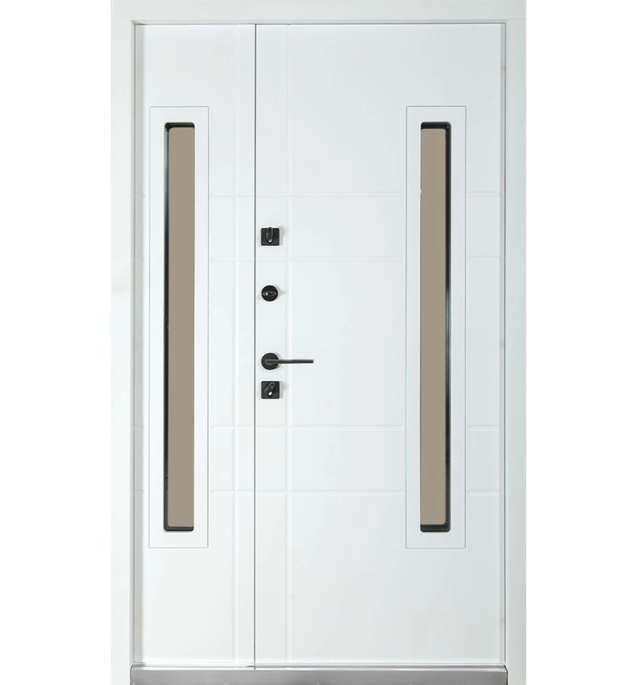 Входная дверь Термо House 706 Антрацит/ белый атлас 1300 мм