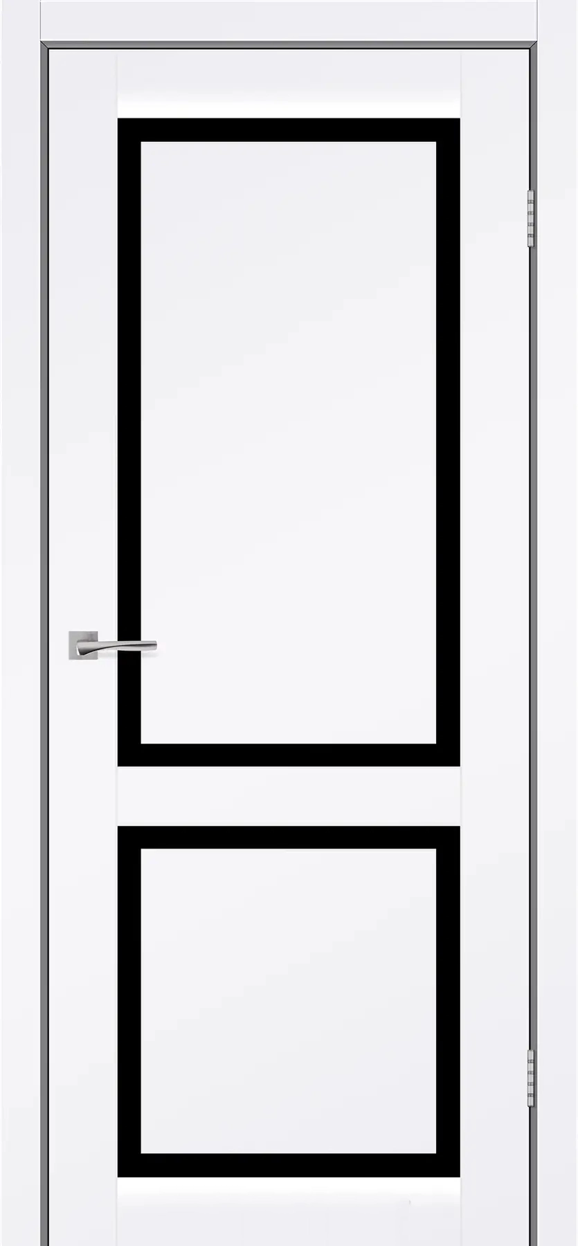 Ușă de interior NOBILIS alb mat / sticlă neagră