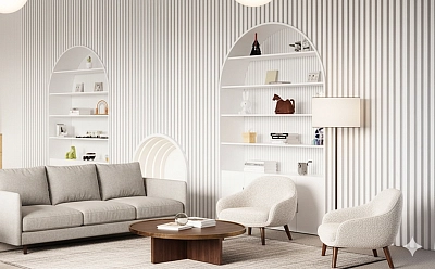 Profil  LB-5014/1 Group/MATT SOFT TOUCH WHITE-734 ACOUSTIC  ↕ 12 mm   ⟷ 158x2800 mm           ♔ SUPERPREȚ!