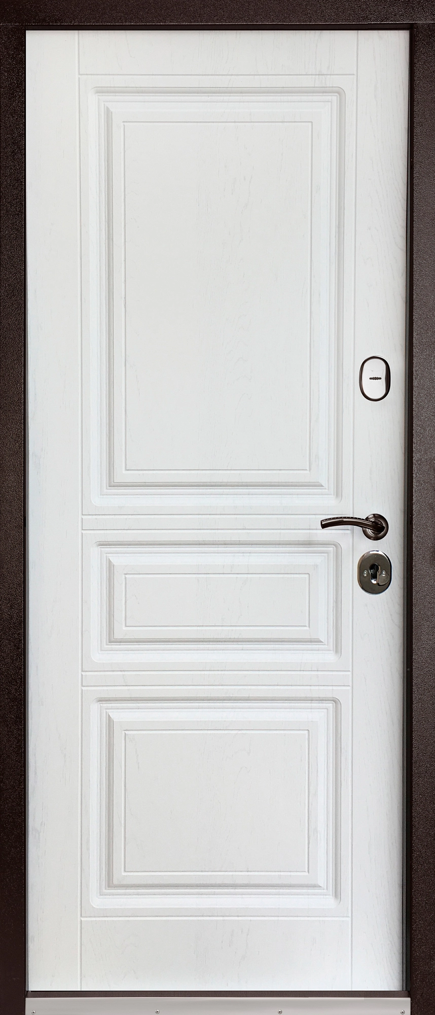 Входная дверь ВЕНА 3Д  дуб тёмный / белая структура (уточняйте наличие - 0 22 89 69 69)