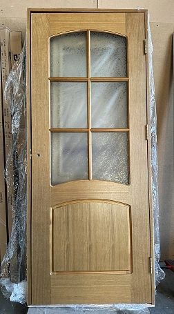 РАСПРОДАЖА ВИТРИНЫ!  НАПОЛЕОН светлый дуб со стеклом (дверь в сборе - комплект в описании) Открывание - правое. Подробности у менеджеров! Фото №1 | Интернет магазин двери Белоруссии