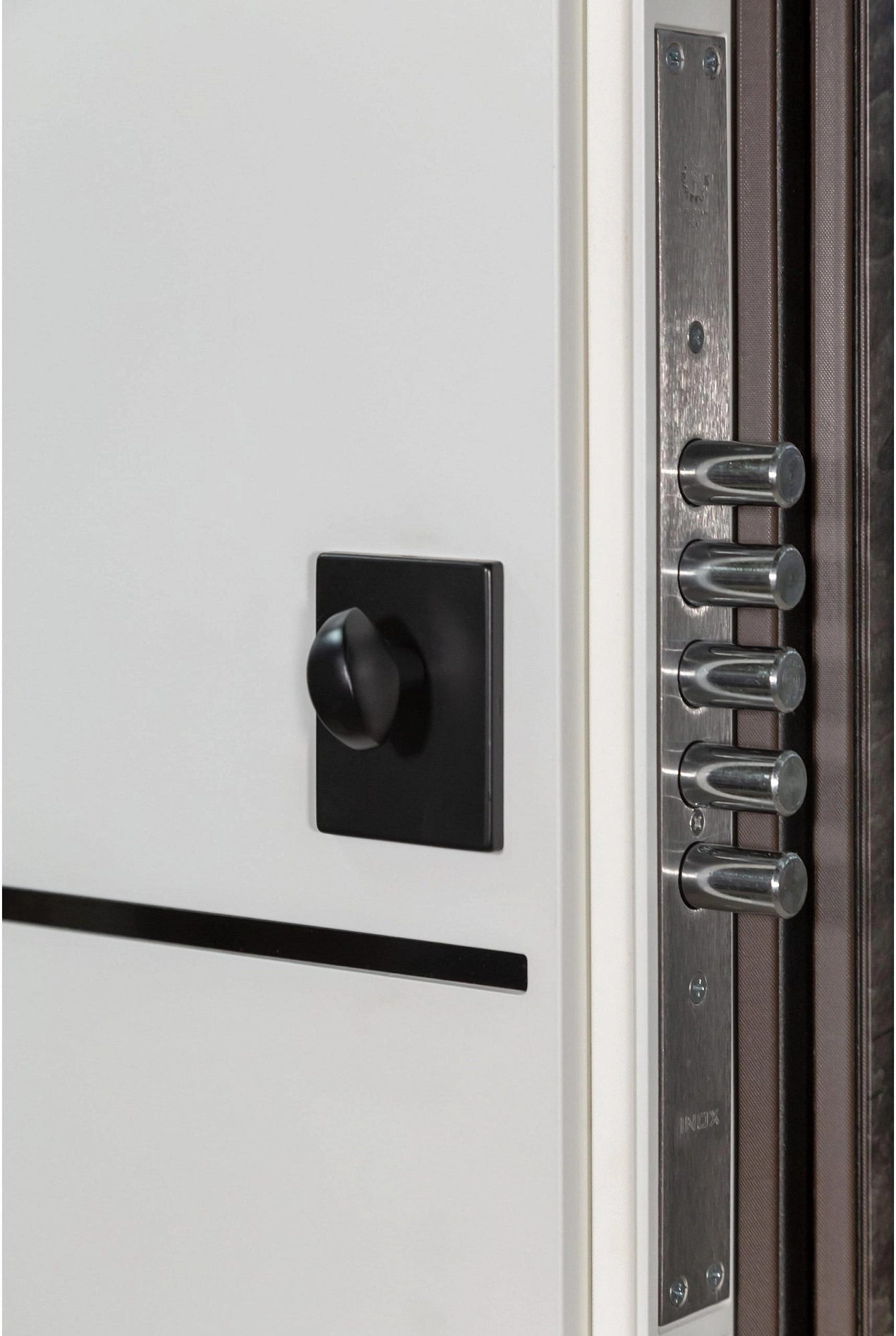 Входная дверь Термо FORTEZZA (Квадро) 536 Mamba morion/Белый Супермат