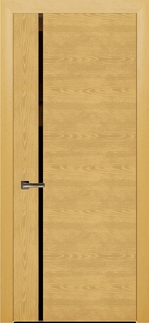 Ușa interioara ULTRA Glass-2 stejar în culoare deschisă (sticlă neagră) Фото №1 | Интернет магазин двери Белоруссии