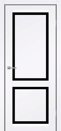 Ușă de interior NOBILIS alb mat / sticlă neagră Фото №1 | Интернет магазин двери Белоруссии